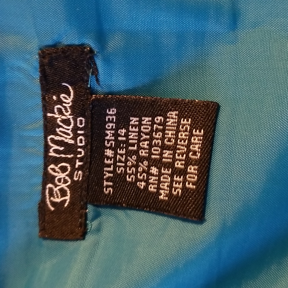 Bob Mackie linen, embroidered skirt